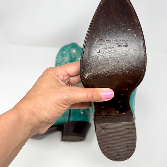 Cowboy Pro I Do Women's Wedding Turquoise Embroidered Western Boots - Picture 10 of 16